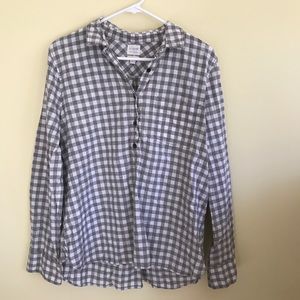 Grey plaid button down